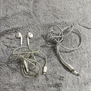 Earbuds & Lightning charger cable